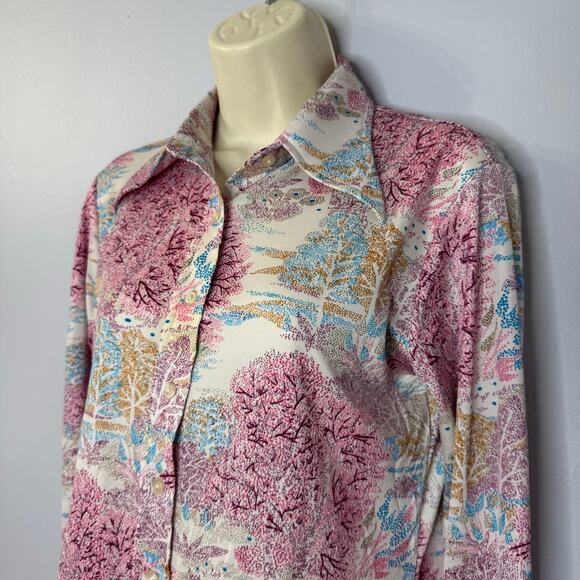 Helen Sue Vintage 80's Button Down Pointed Collar Women's L - Picture 5 of 7